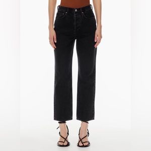 Aritzia Black Denim Forum Joni High Rise Loose 29L Jean size 23 / 0